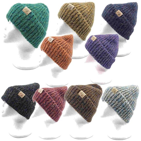 Unisex Winter Ribbed Cuff Knit Beanie - Picture 1 of 11